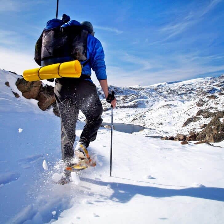 hiking in snow