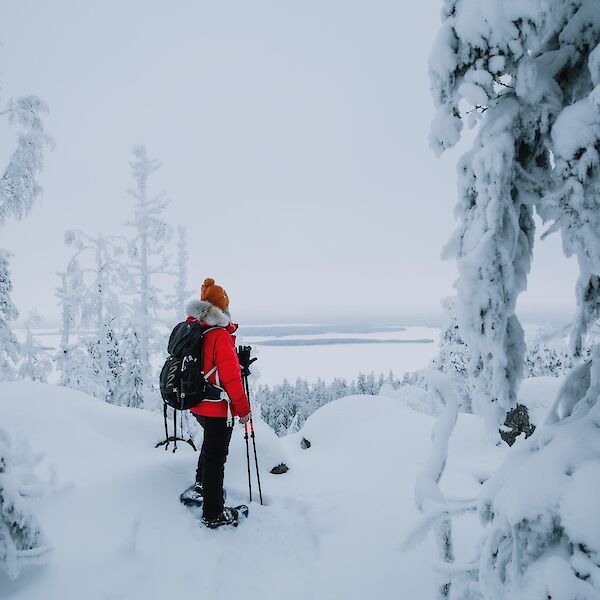 hiking in snow